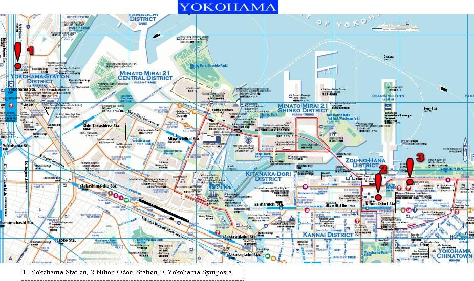 Yokohama kävely kartta