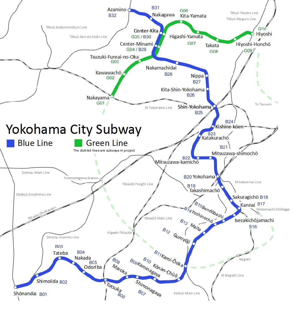Yokohama metro kartta